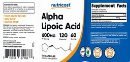 Label for Alpha Lipoic Acid 600 mg