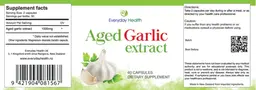 Label for Aged Garlic Extract