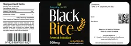 Label for Black Rice 500 mg