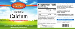 Label for Chelated Calcium 500 mg