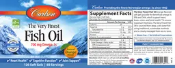 Label for The Very Finest Fish Oil Natural Orange Flavor