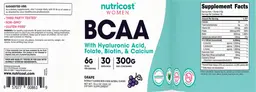 Label for BCAA 6 g Grape