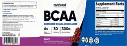 Label for BCAA 6 g Grape