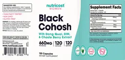 Label for Black Cohosh 660 mg