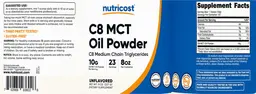 Label for C8 MCT Oil Powder 10 g Unflavored