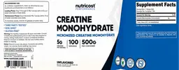 Label for Creatine Monohydrate 5 g Unflavored