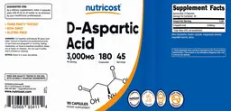 Label for D-Aspartic Acid 3,000 mg