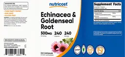 Label for Echinacea & Goldenseal Root 500 mg