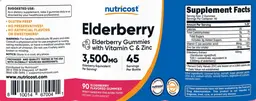 Label for Elderberry Flavored Gummies