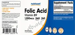 Label for Folic Acid 1,000 mcg