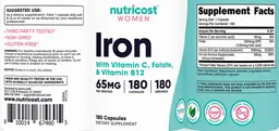 Label for Iron 65 mg