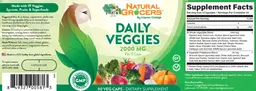 Label for Daily Veggies 2000 mg