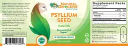 Label for Psyllium Seed 1500 mg