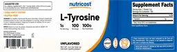 Label for L-Tyrosine 1 g Unflavored