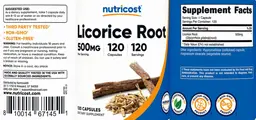 Label for Licorice Root 500 mg