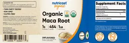 Label for Organic Maca Root 1 g Unflavored