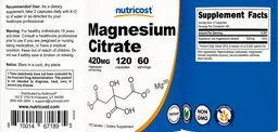 Label for Magnesium Citrate 420 mg