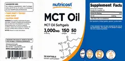 Label for MCT Oil 3,000 mg Softgels