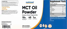 Label for MCT Oil Powder 10 g Unflavored
