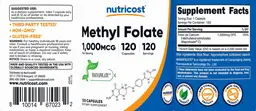 Label for Methyl Folate 1,000 mcg