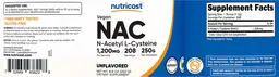 Label for NAC 1,200 mg Unflavored