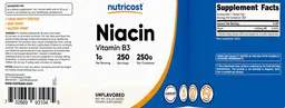 Label for Niacin 1 g Unflavored