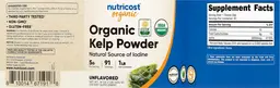 Label for Organic Kelp Powder 5 g Unflavored