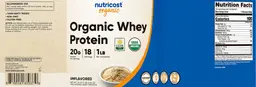 Label for Organic Whey Protein 20 g Unflavored