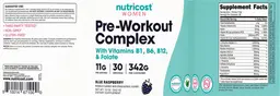 Label for Pre-Workout Complex Blue Raspberry