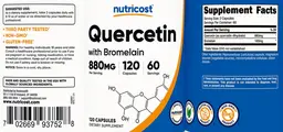 Label for Quercetin 880 mg with Bromelain