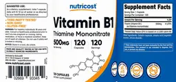 Label for Vitamin B1 500 mg