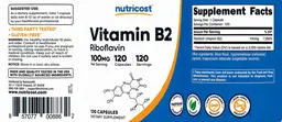 Label for Vitamin B2 100 mg