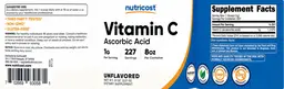Label for Vitamin C 1 g Unflavored