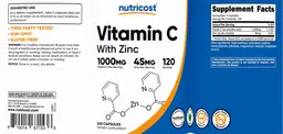 Label for Vitamin C 1000 mg with Zinc 45 mg