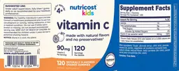 Label for Vitamin C 90 mg Naturally Flavored Orange Gummies