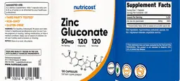 Label for Zinc Gluconate 50 mg
