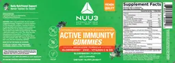 Label for Active Immuity Gummies Elderberry Flavor
