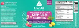 Label for Keep Calm Gummies Raspberry Flavor