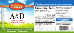 Label for A & D 10,000 IU & 400 IU