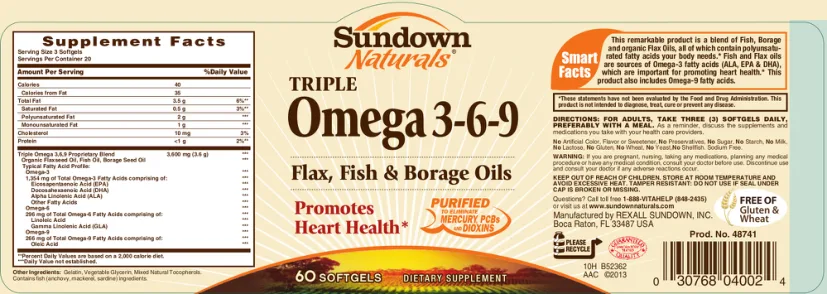Label for Triple Omega 3-6-9