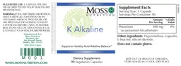 Label for K Alkaline