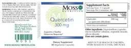 Label for Quercetin 300 mg