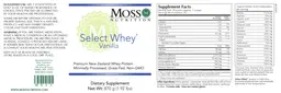 Label for Select Whey Vanilla