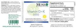 Label for Vitamin D + K 5000
