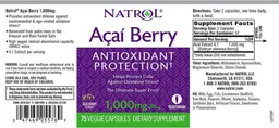 Label for Acai Berry 1,000 mg