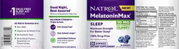 Label for MelatoninMax 10 mg Blueberry