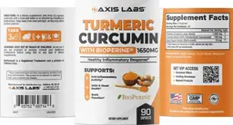 Label for Turmeric Curcumin with Bioperine 1650 mg