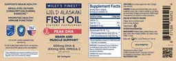 Label for Wild Alaskan Fish Oil Peak DHA