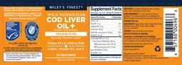 Label for Wild Norwegian Cod Liver Oil+ Orange Bliss