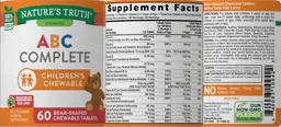 Label for ABC Complete Children's Chewable